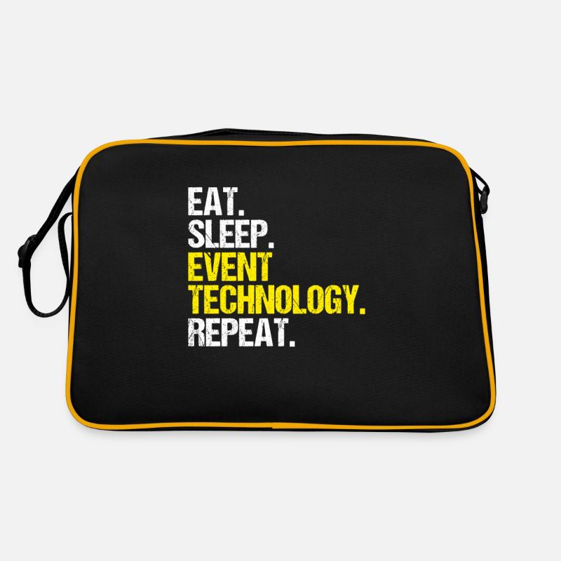 Veranstaltungstechniker Event Technician - Retro Tasche - Schwarz/Gold