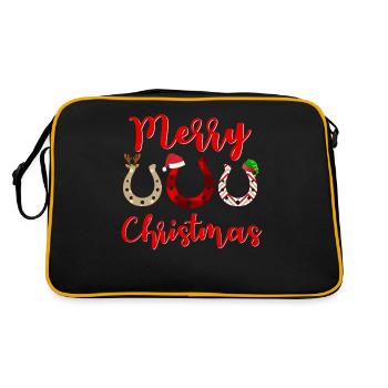 Horselover, Chevaux Noël, Fers à cheval - Sac Retro - noir/or - Dos