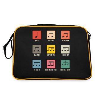 Compositeurs classiques, compositeurs, musique - Sac Retro - noir/or - Dos