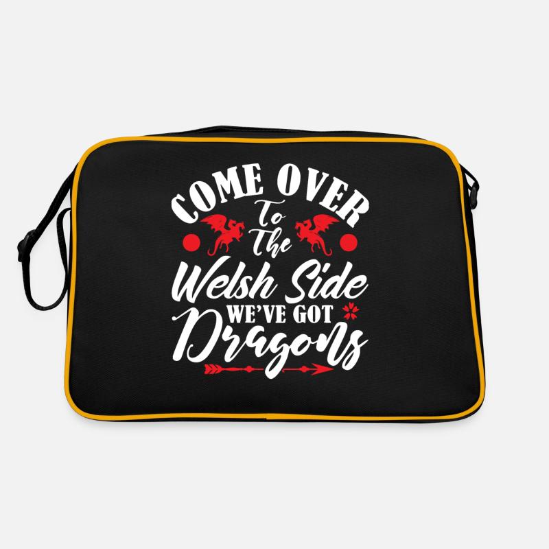 Walisische Seite Hat Drachen, Spiel Vorbei Retro Tasche