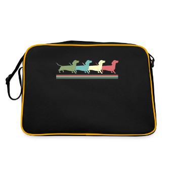Maman teckel, chien viennois, teckel - Sac Retro - noir/or - Dos