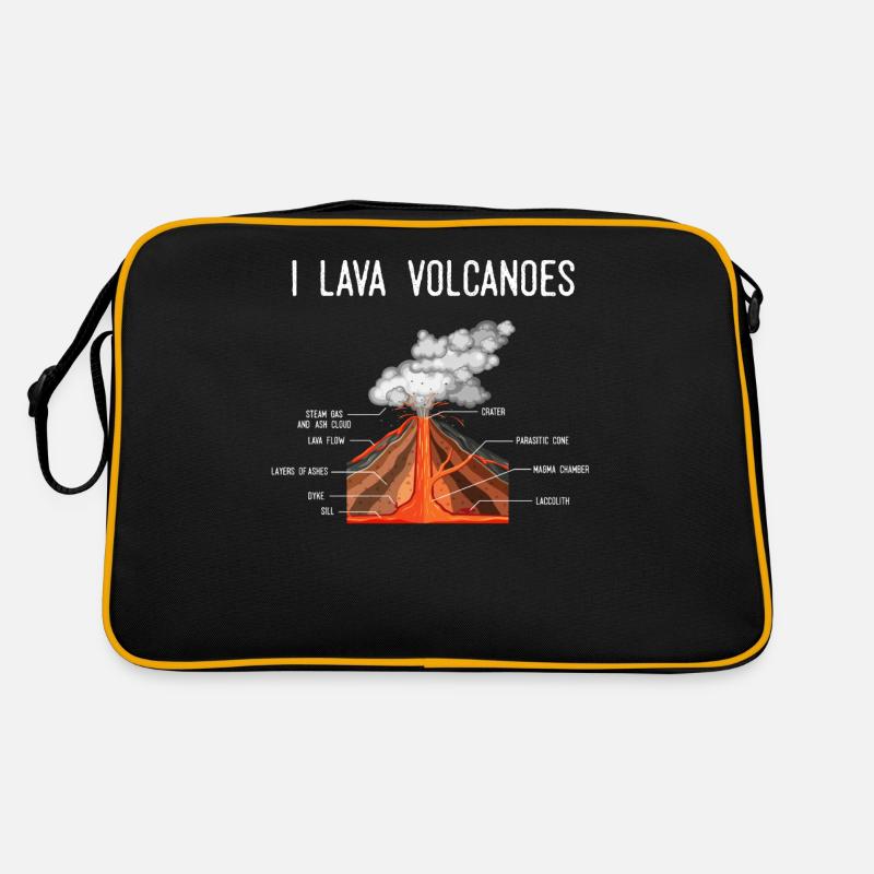 Vulkan, Erde Magma Lava Retro Tasche