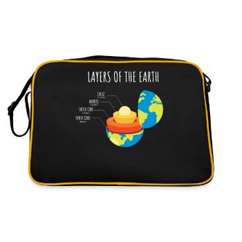 Couches de la Terre, Science, Terre, Planète - Sac Retro - noir/or - Dos