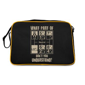 Funny Truck Driver Manual Gear Shift - Retro Bag - black/gold - Back