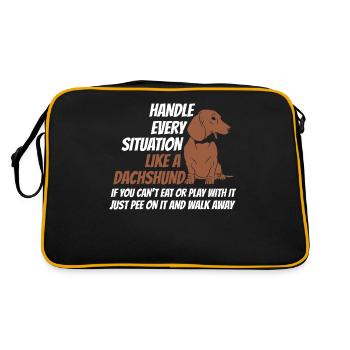 Grip situation like a dachshund - Retro Bag - black/gold - Back