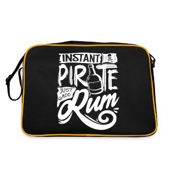 Instant Pirat, Füge Einfach Rum Hinzu, Rumtrinker - Retro Tasche - Schwarz/Gold - Hinten