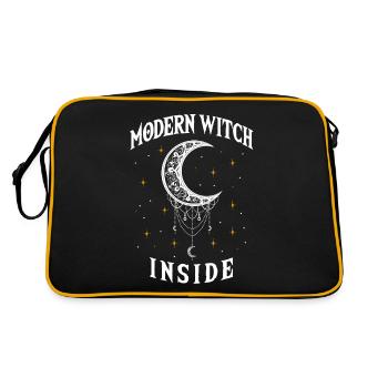 Moderne Hexe Innen, Hexerei Wiccan - Retro Tasche - Schwarz/Gold - Hinten