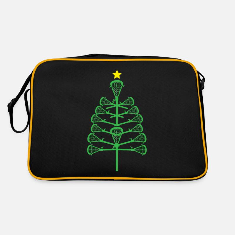Lacrosse Weihnachtsbaum - Lacrosse Player - Retro Tasche - Schwarz/Gold
