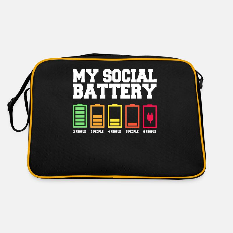 My social battery is low - Retro Bag - black/gold