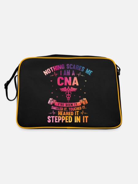 Infirmière de l’AIIC, rien ne me fait peur - Sac Retro - noir/or - Dos
