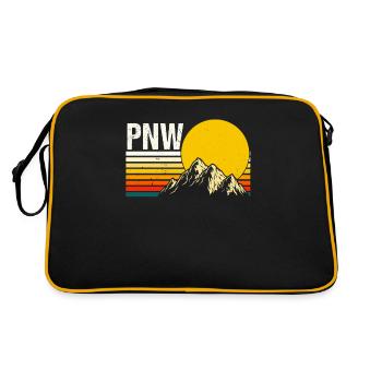 PNW Pacific Northwest Bigfoot - Retro Bag - black/gold - Back