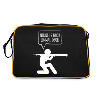 Oboe Nenne es Oboe nur noch einmal - Retro Tasche - Schwarz/Gold - Hinten