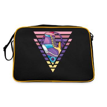 Roller skate, roller skater, skate - Retro Bag - black/gold - Back