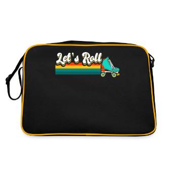 Roller skate, roller skater, skate - Retro Bag - black/gold - Back