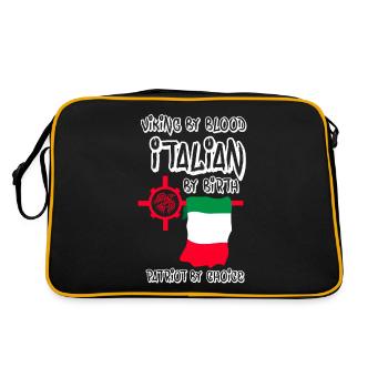 Viking Von Blood Italienisch Von Geburt - Retro Tasche - Schwarz/Gold - Hinten