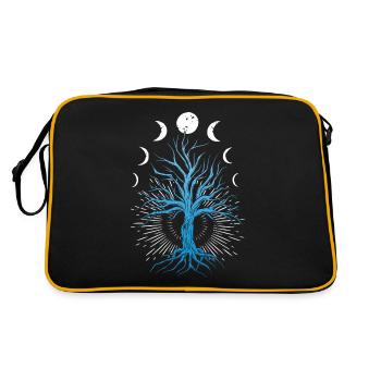 Mondphasen Hexerei-Hexen-Baum Des Lebens - Retro Tasche - Schwarz/Gold - Hinten