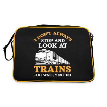 Trains, trains, amoureux des trains - Sac Retro - noir/or - Dos