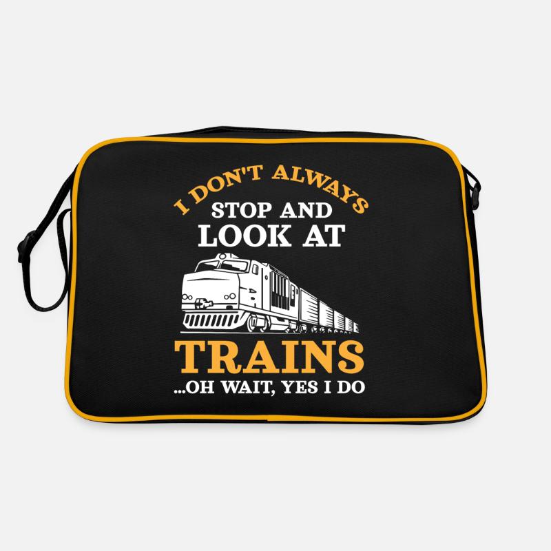 Trains, train, train lovers - Retro Bag - black/gold