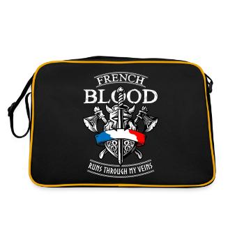 Français sang coule dans mes veines - Sac Retro - noir/or - Dos