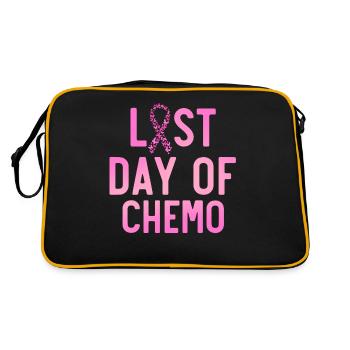 Last day of chemo, cancer awareness - Retro Bag - black/gold - Back