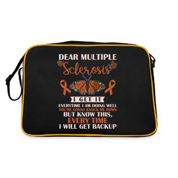 Multiple sclerosis consciousness, MS - Retro Bag - black/gold - Back