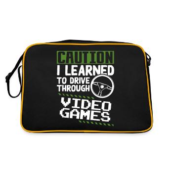 I Learned to Drive Through Video Games - Retro Bag - black/gold - Back