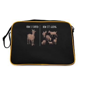 Chèvre, chèvres, amoureux des chèvres - Sac Retro - noir/or - Dos