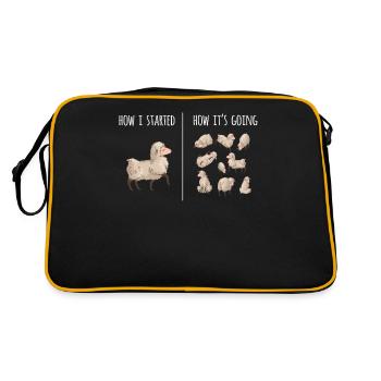 Moutons, moutons, amoureux des moutons, agriculteurs - Sac Retro - noir/or - Dos