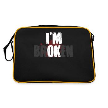 I'm fine, I'm broken - Retro Bag - black/gold - Back