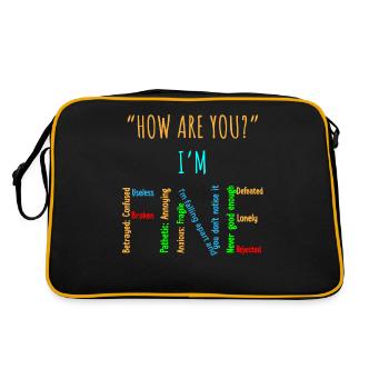 Bewusstsein Für Psychische Gesundheit, es geht gut - Retro Tasche - Schwarz/Gold - Hinten