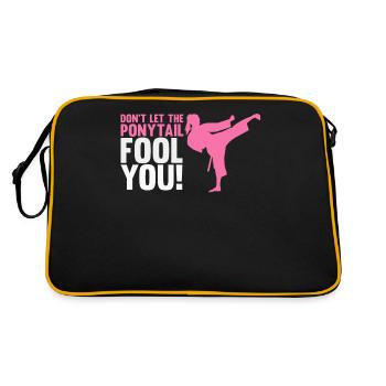 Karate girls, karate sports - Retro Bag - black/gold - Back