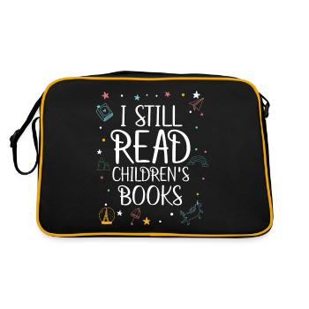 Ich Lese Noch Kinderbücher, Reader, Bücher - Retro Tasche - Schwarz/Gold - Hinten