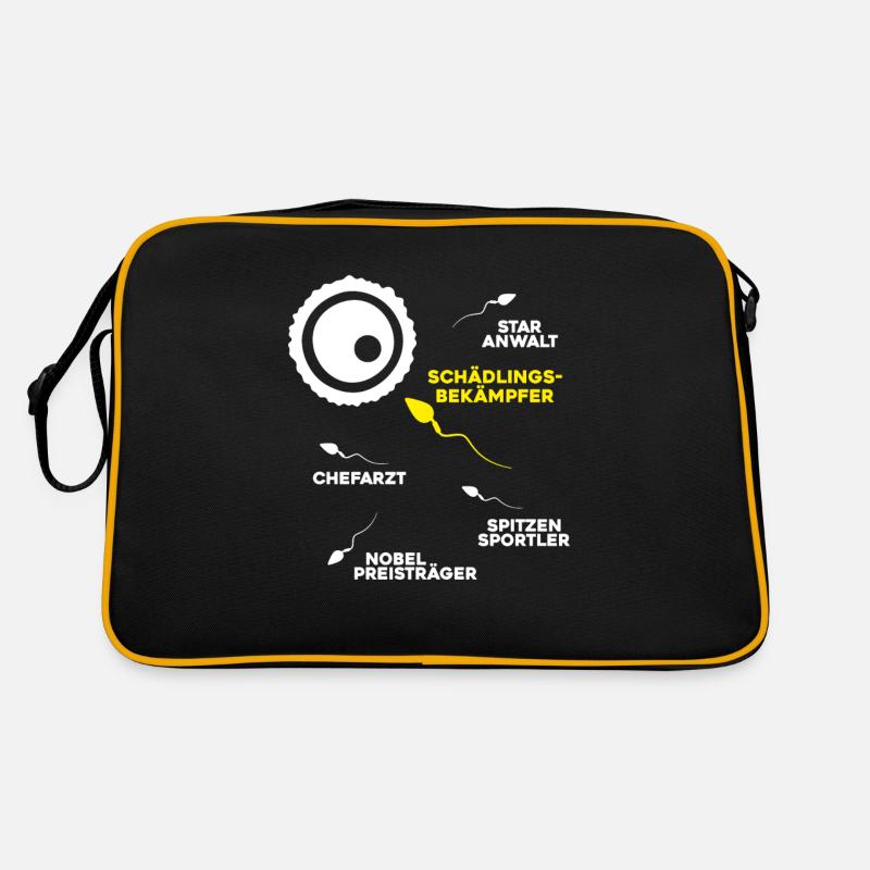 Schädlingsbekämpfer Kammerjäger Exterminator - Retro Tasche - Schwarz/Gold