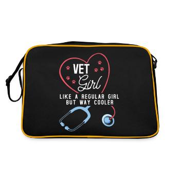 Vétérinaire fille, vétérinaire - Sac Retro - noir/or - Dos