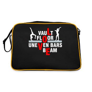 J’adore la gymnastique, la sécurité, la poutre - Sac Retro - noir/or - Dos