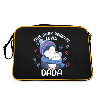 Dada Pinguin Babypinguin Ce bébé pingouin adore - Sac Retro - noir/or - Dos