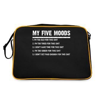 5 Humeurs, Citation drôle, Humeur - Sac Retro - noir/or - Dos