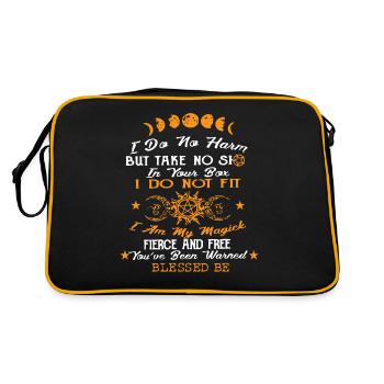 Magick Woman Citation, Magie, Magie, Wiccan - Sac Retro - noir/or - Dos