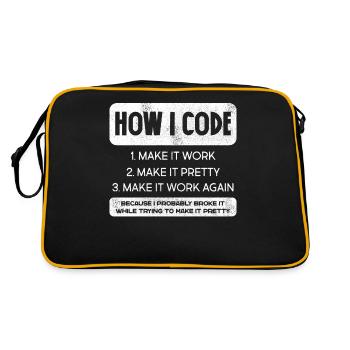 Programmer, Code, Nerd, Programming - Retro Bag - black/gold - Back