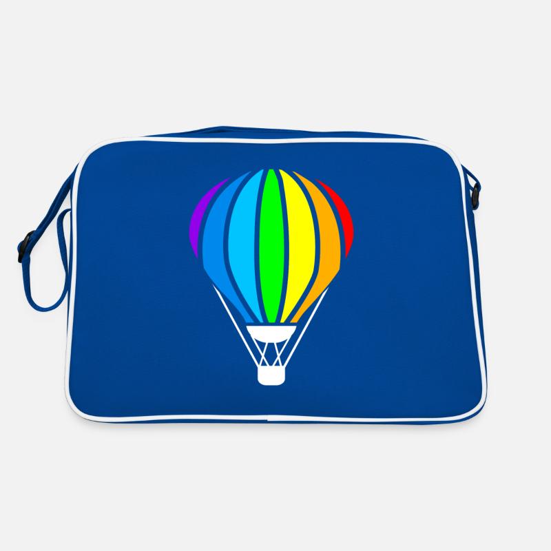 Heißluftballon, Fliegen Eines Heißluftballons Retro Tasche