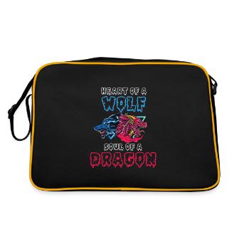 Cœur d’un loup, âme de dragon - Sac Retro - noir/or - Dos