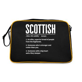 Schottisch, Schottisches Erbe, Schottland - Retro Tasche - Schwarz/Gold - Hinten