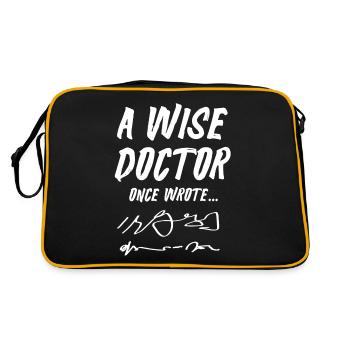 Weiser Arzt, Dr. Unleserliche Notizen - Retro Tasche - Schwarz/Gold - Hinten