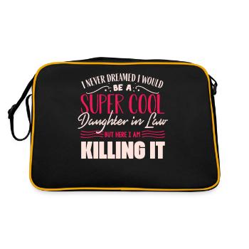Super Coole Schwiegertochter - Retro Tasche - Schwarz/Gold - Hinten