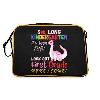 So long Kindergarten it's been fun, look out 1st - Retro Bag - black/gold - Back