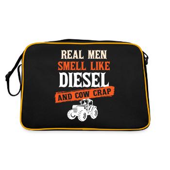 Real Men Smell Like Diesel And Cow Manure - Retro Bag - black/gold - Back