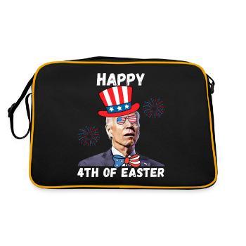 Biden dazed, merry 4th of you know - Retro Bag - black/gold - Back