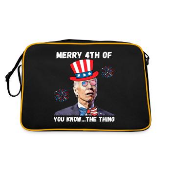 Biden dazed, merry 4th of you know - Retro Bag - black/gold - Back