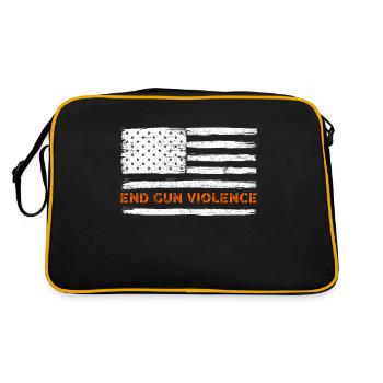 End Gun Violence American flag - Retro Bag - black/gold - Back