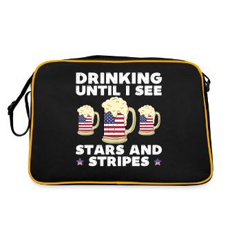 Boire jusqu’à ce que je vois des étoiles et des rayures drôles 4ème - Sac Retro - noir/or - Dos